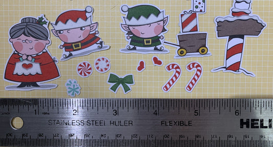 Stampin' UP! Retired Designer Series Paper - Santa's Workshop - Die Cut Pack - Mrs Clause and Elves