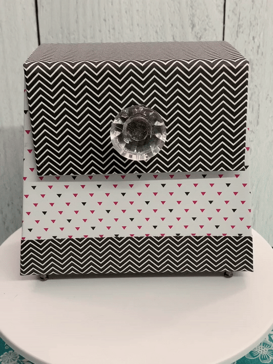 Black White and Pink Tapered Treasure or Treat Gift Box