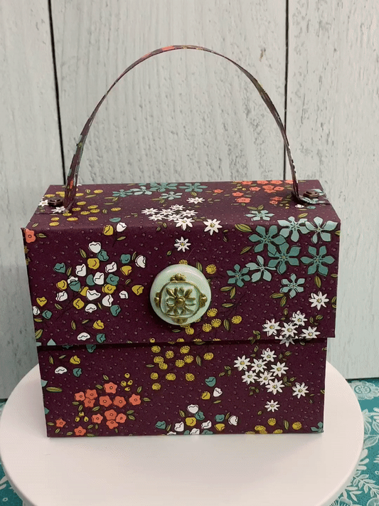 Cranberry Floral Paper Purse / Gift Box