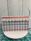 Grey and Orange Striped Paper Purse Gift Bag