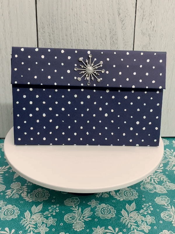Navy Starburst Closure Paper Clutch Purse Gift Box