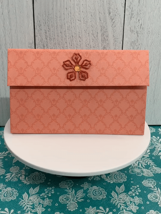 Orange Paper Clutch Purse Gift Box