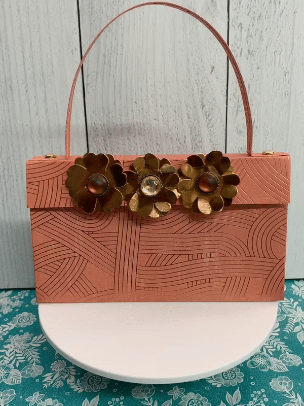 Orange and Bronze Paper Purse Gift Bag