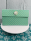 Teal with Button Closure Paper Clutch Purse Gift Box