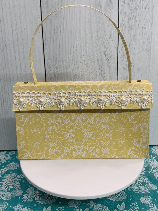 Yellow Floral Paper Purse Gift Bag