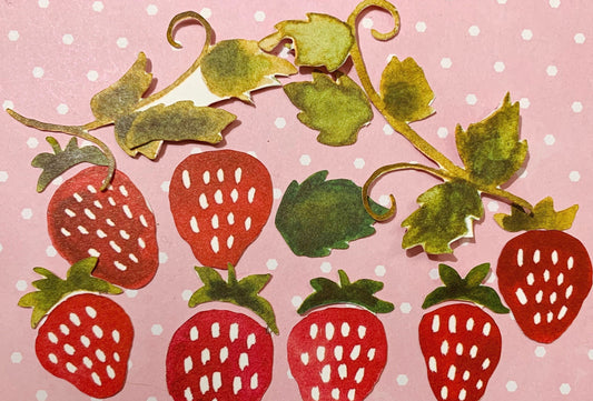 Retired Stampin' UP! Designer Series Paper Strawberries Die Cuts