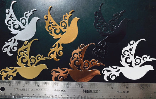 Metallic Die Cut Pack - Birds (Metallic: White, Silver, Black, Gold, Antique Gold and Bronze)