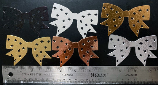 Metallic Die Cuts - Bows (Metallic Colors: White, Black, Copper, Gold and Antique Gold) 1 of each color in each pack.