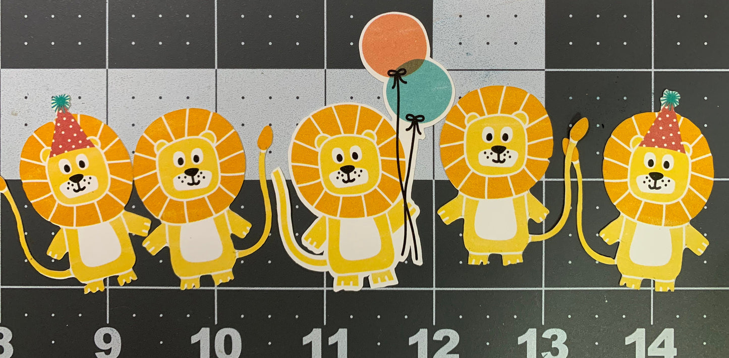 Stampin' UP! Retired Designer Series Paper - Die Cut Pack - Birthday Bonanza Lions