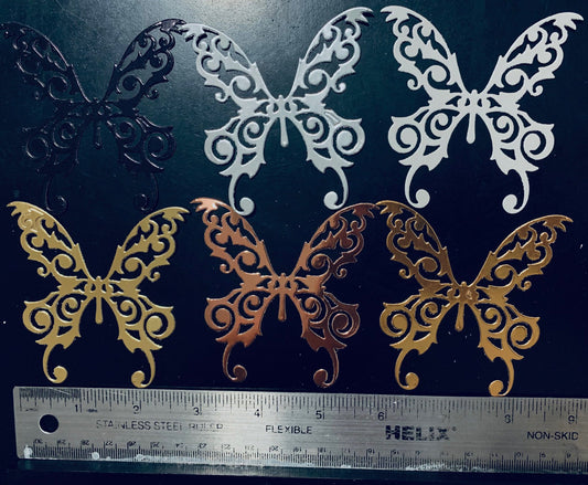 Metallic Die Cuts - Butterflies (Metallic Colors: White, Black, Copper, Gold, and Antique Gold) 1 of each in each pack.